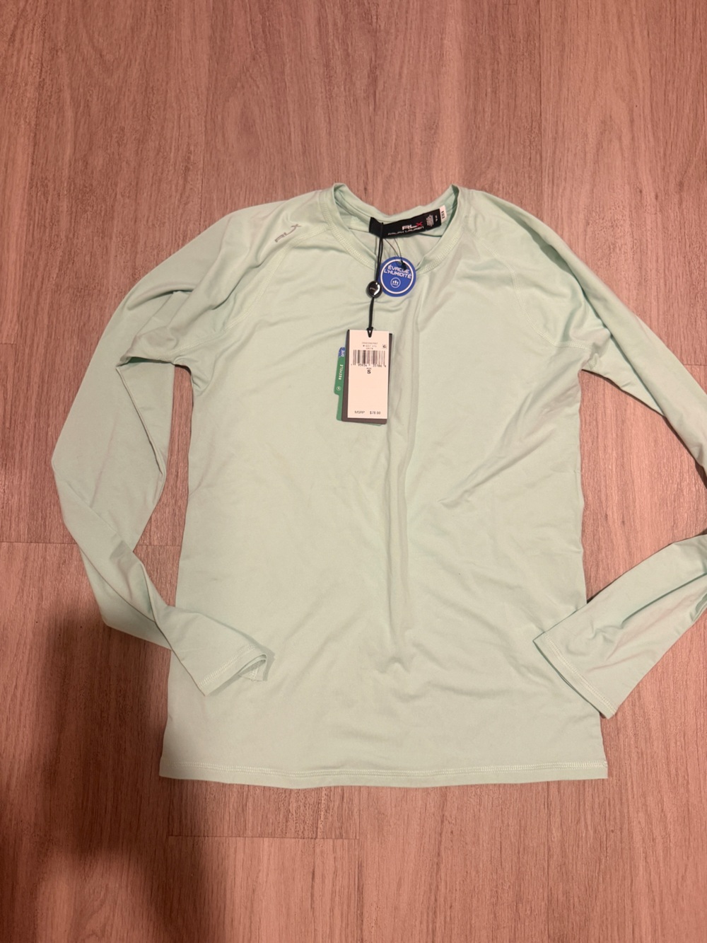 RLX Ralph Lauren Long Sleeve Crew Top - Mint Green